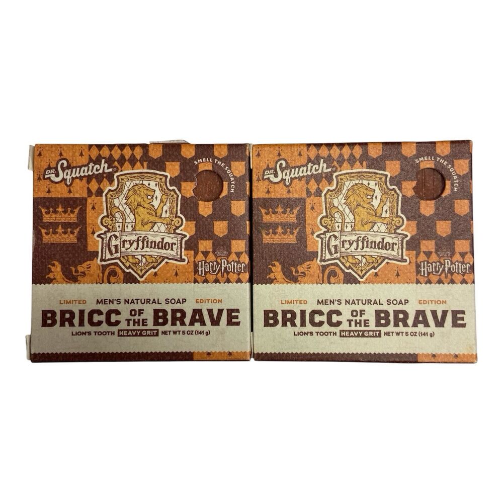 2x Dr. Squatch Limited Edition Harry Potter Gryffindor Men's Natural Soap Bricc
